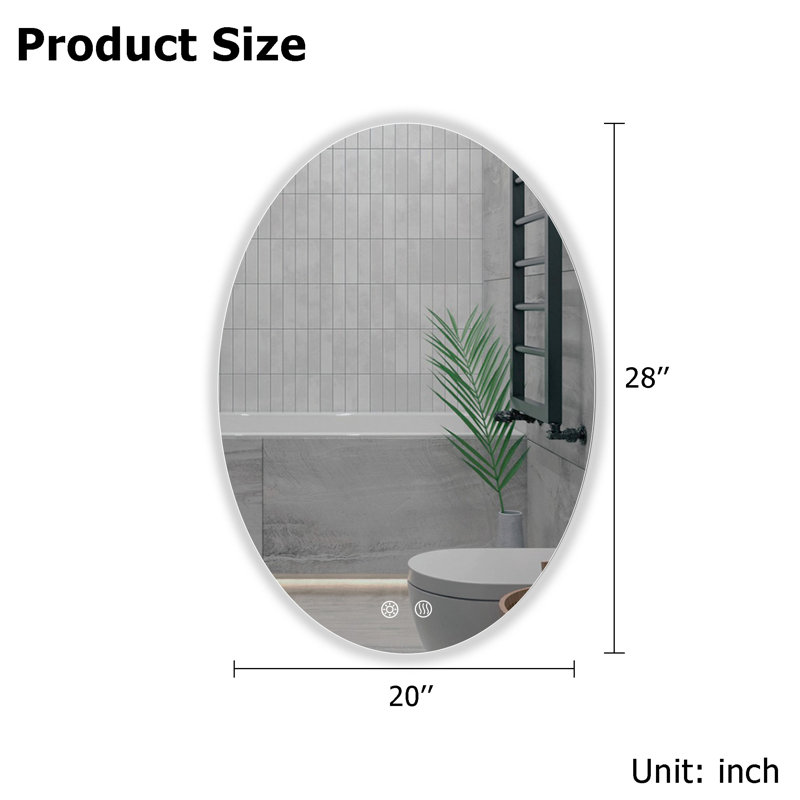 Miroir de salle de bain Adelee, 28 po x 20 po