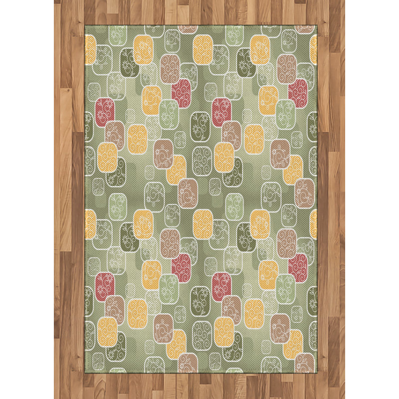 Floral High Density Long Fiber Poly Threads Decorative Area Rug Carpet, Rectangle 4' x 5'8"
