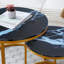 Ensemble de tables basses gigognes, conception circulaire avec cadre doré et plateau en bois