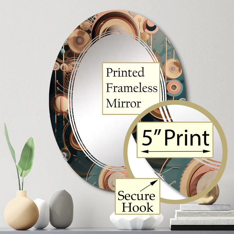 Waucoba - Miroir mural moderne ovale, 30 po x 20 po