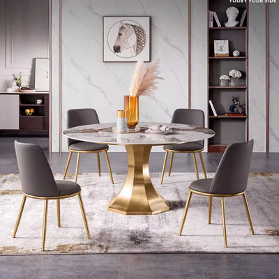 Koball Round Metal Base Dining Table