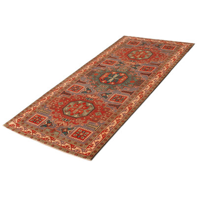 Tapis de couloir gris unique en laine 4 pi 8 po x 9 pi 10 po Hariyah
