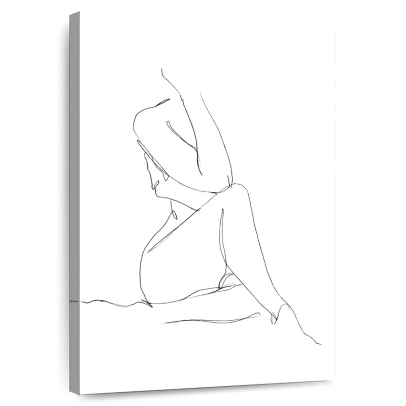 Leisha, croquis de contour nu I, H 51 po x l 34 po