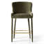Tabouret de comptoir 26,5 po sculpté en chenille avec accoudoirs encastrés et repose-pieds dorés-883282459