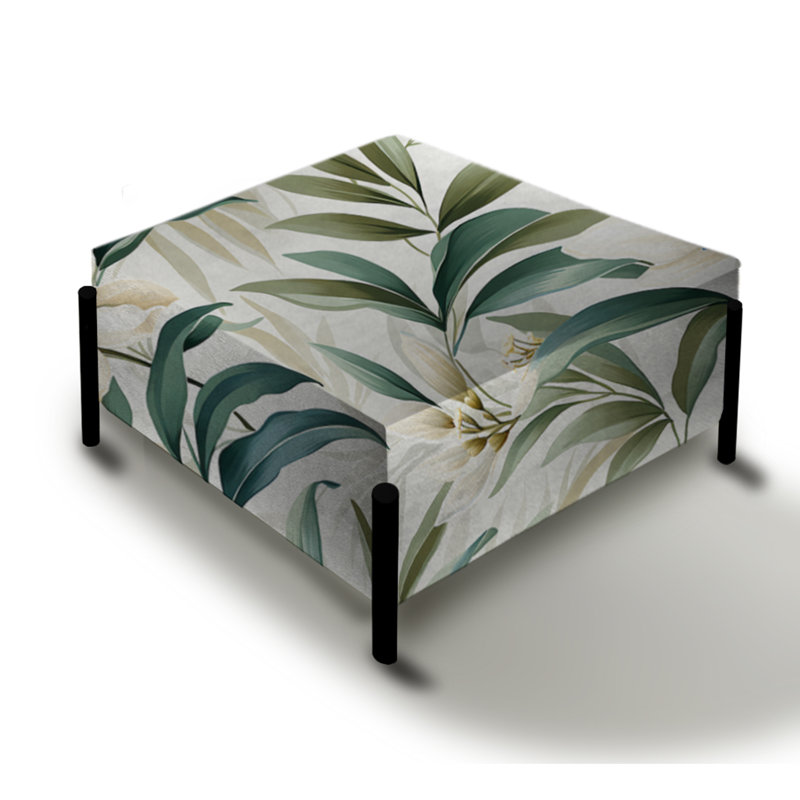 Serene Botanic Tropical Motif IV - Grand repose-pieds carré tropical