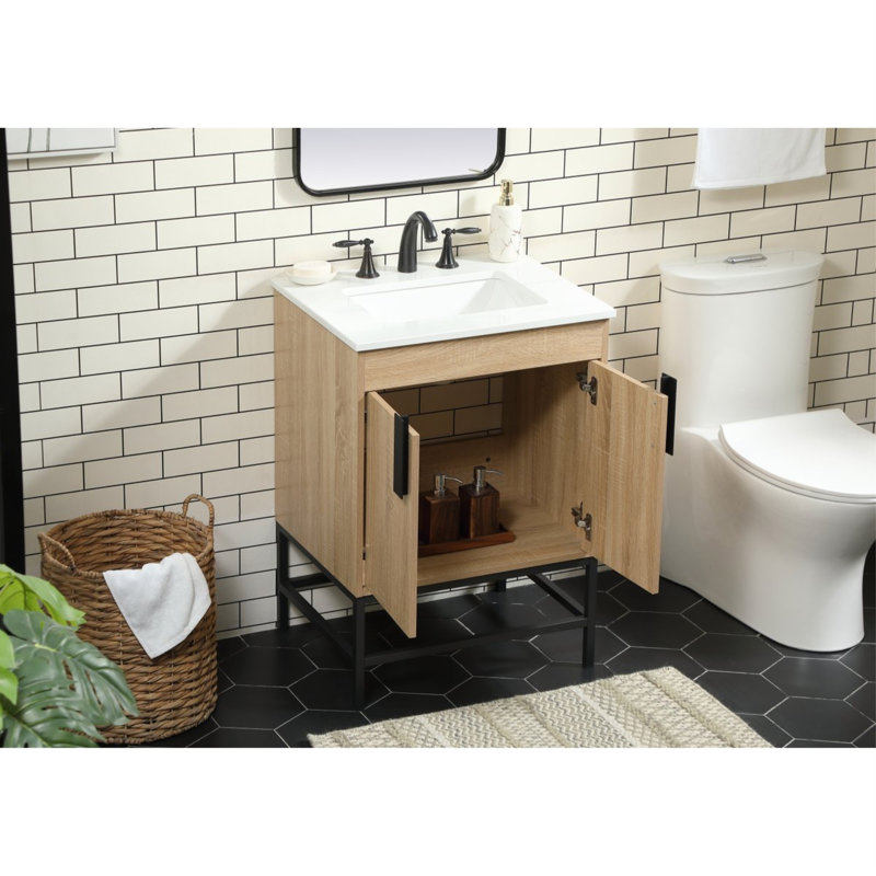 Ensemble de meuble-lavabo simple 24 po Eugene, Bois de manguier