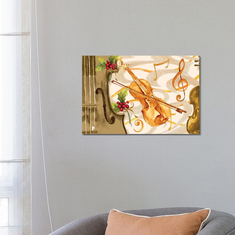 Christmas Music II by Janice Gaynor - Wrapped Canvas Painting, 66.04 cm H x 45.72 cm W x 1.91 cm D