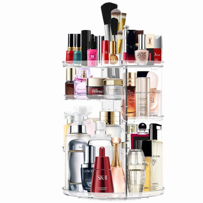 360 Spin & Shine Makeup Carousel - Adjustable Cosmetic Organizer with Large Capacity for Vanity Countertop