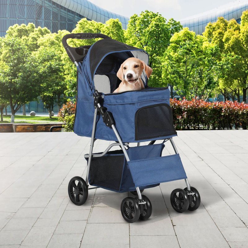Foldable Pet Stroller, Blue