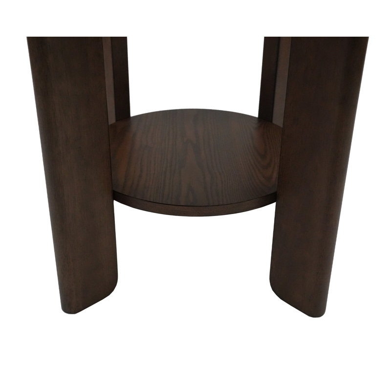 Modern 42" Round Dining Table For 4 People With Solid Wood Legs For Kitchen, Dining Room, Brown