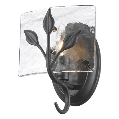 1-Light Vanity Light in with Hammered Water Glass