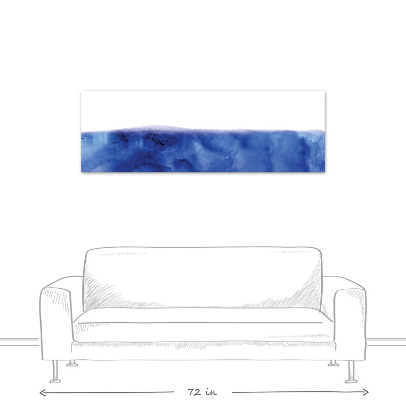« bleu aquarelle demi-horizontal », impression sur toile