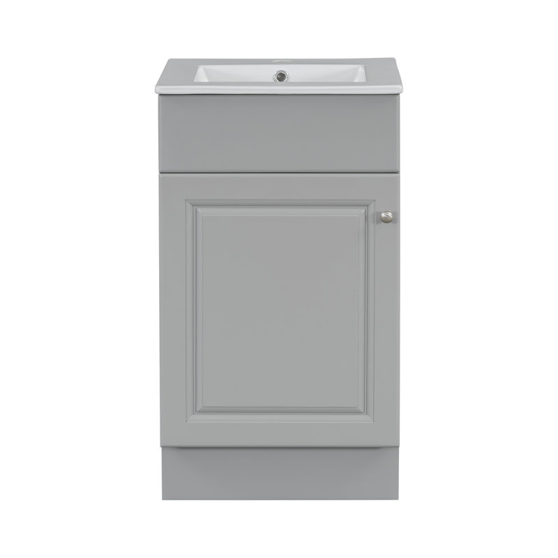 Meuble-lavabo 18 po avec lavabo, Gris/argent