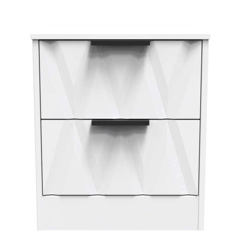 Las Vegas 45cm W Manufactured Wood Bedside Table, White Matt