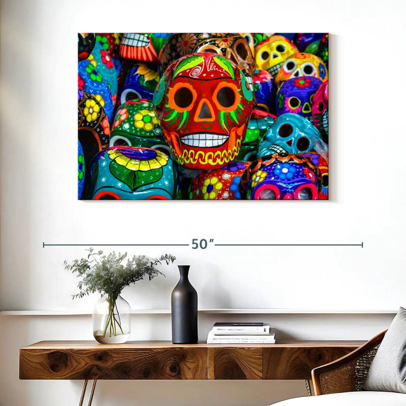 Calavera peint, H 26 po x l 39 po