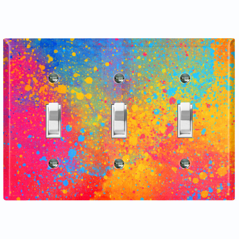 Patterned 3 - Gang Toggle Light Switch Standard Wall Plate