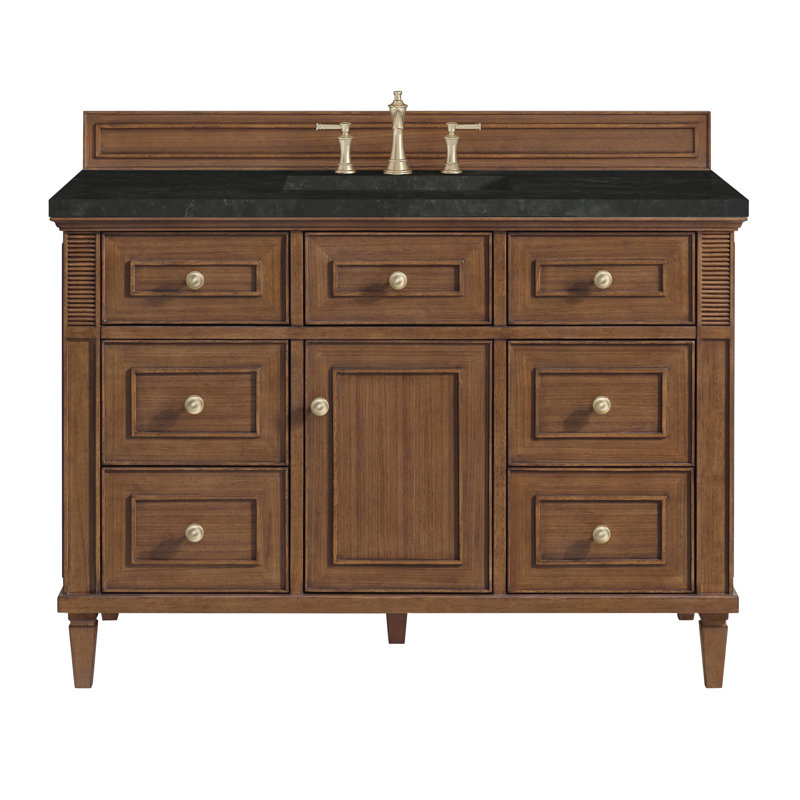 Lorelai 48'' W Single Vanity, Mid-Century Walnut, Phantome Eclos, 8" Widespread