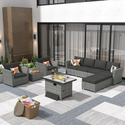 Kyer 6 - Person Patio Conversation Set with Cushions