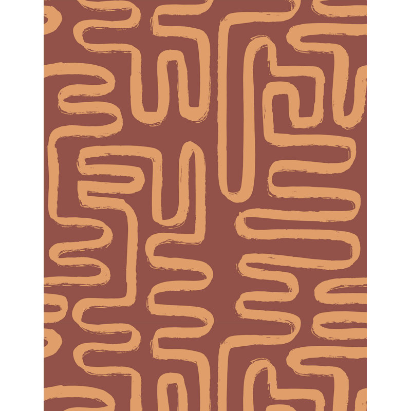 Abstract Squiggle Wallpaper, Orange