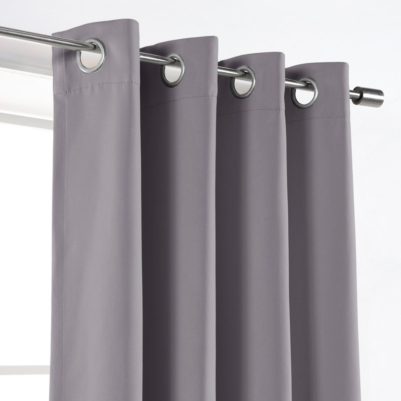 Schaeffer Solid Blackout Thermal Grommet Curtain Panels, 52" W x 84" L, Dove
