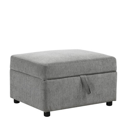 Movable Storage Ottoman (Gray)