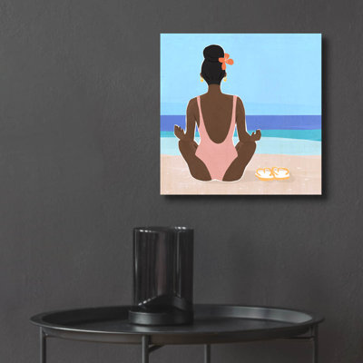 Art mural en verre épique «Ocean Gaze 1» par Annie Warren, 12 po x 12 po
