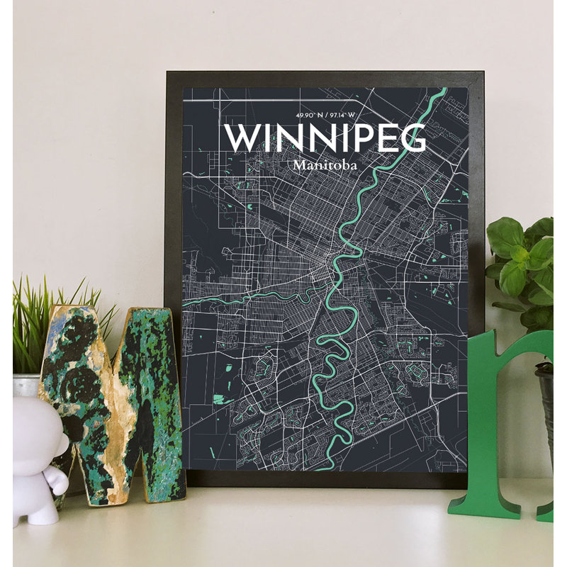 Winnipeg City Map - No Frame Print, 70 cm H x 50 cm W