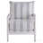 White And Navy Upholstered Stripe Accent Chair