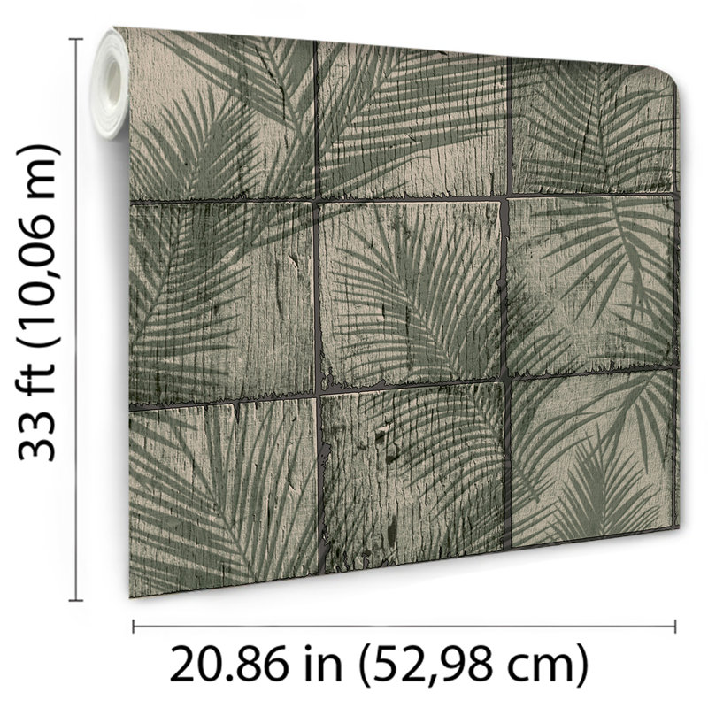 Papier peint Rustic Palm, Vert