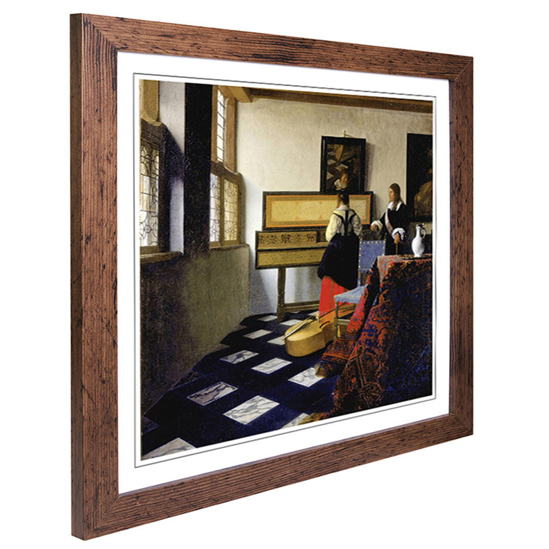 The Music Lesson by Johannes Vermeer - Framed Print