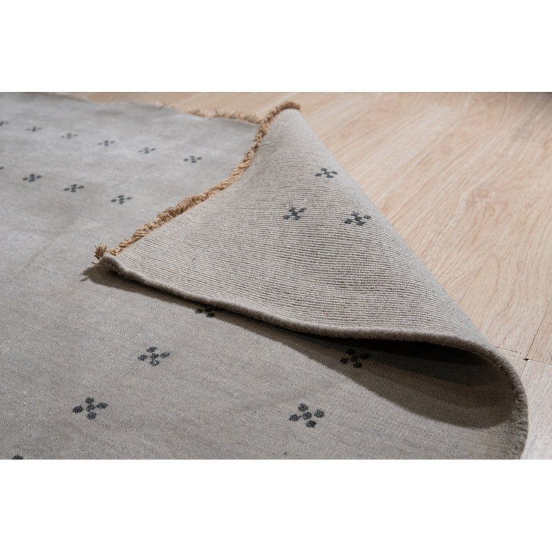 Tapis d'intérieur en laine gris noué à la main à la fois élégant et durable Northome, Rectangle 9 pi x 12 pi