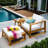 Acacia Wood Outdoor Lounge Chair Set with Chair, Ottoman & Side Table, Perfect for Patios Balconies or Gardens-955437923