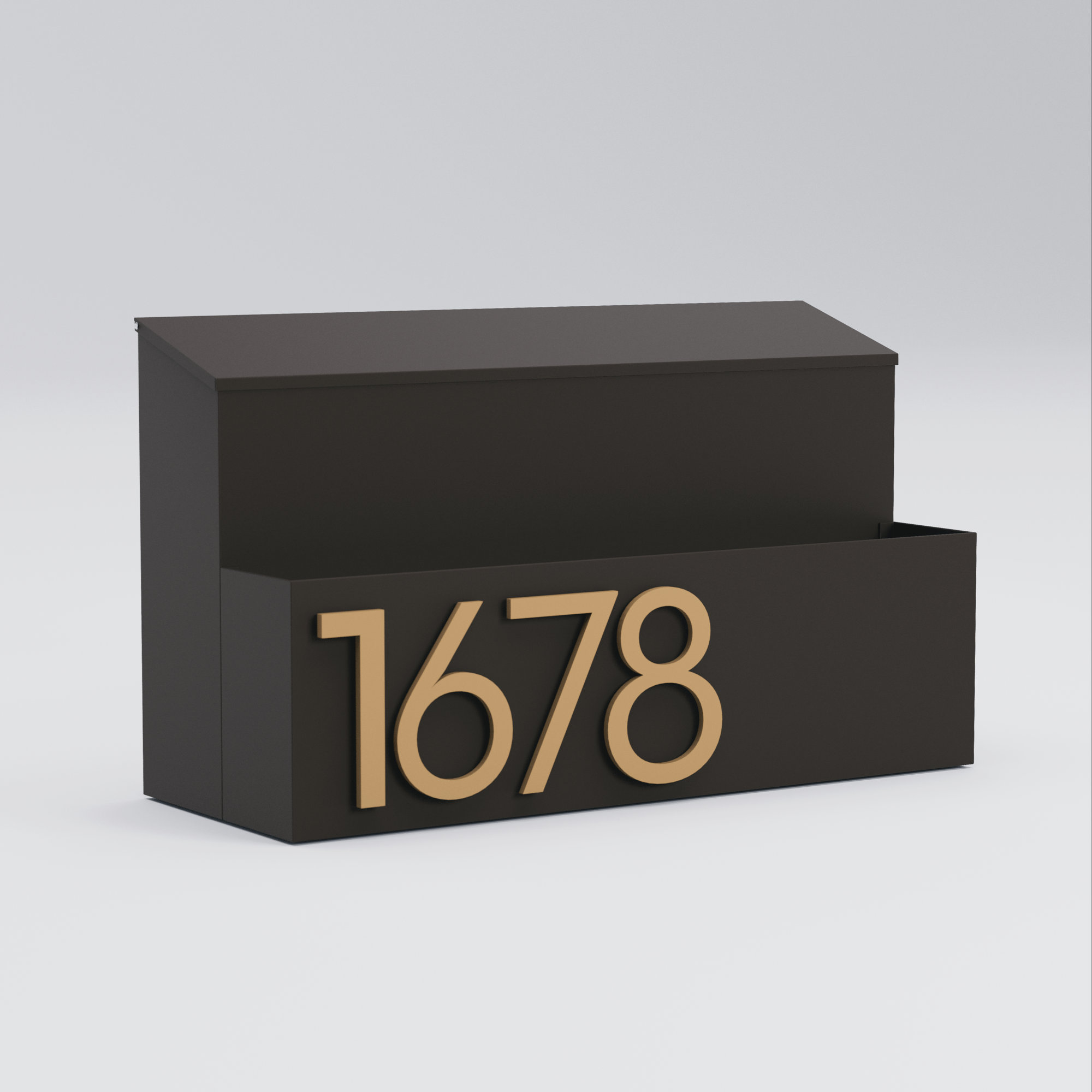The Garden Wall Mounted Steel Mailbox, Brown, Brass, Yes