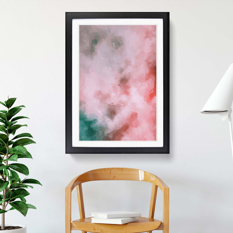 Cloud Colours in Abstract - Picture Frame Painting Print, 65cm H x 48cm W x 2cm D, Black Framed
