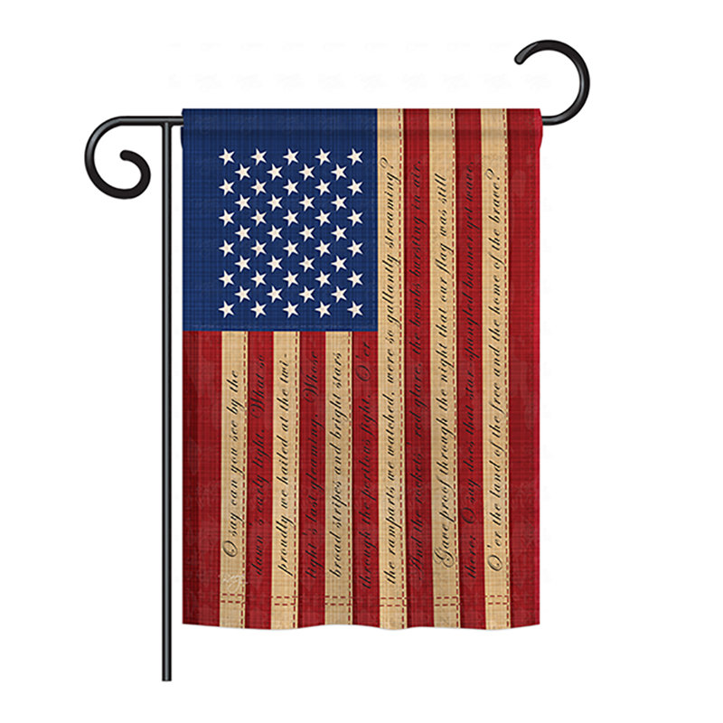 Drapeau de jardin en polyester à 2 côtés étoile, H 18,5 po x l 13 po