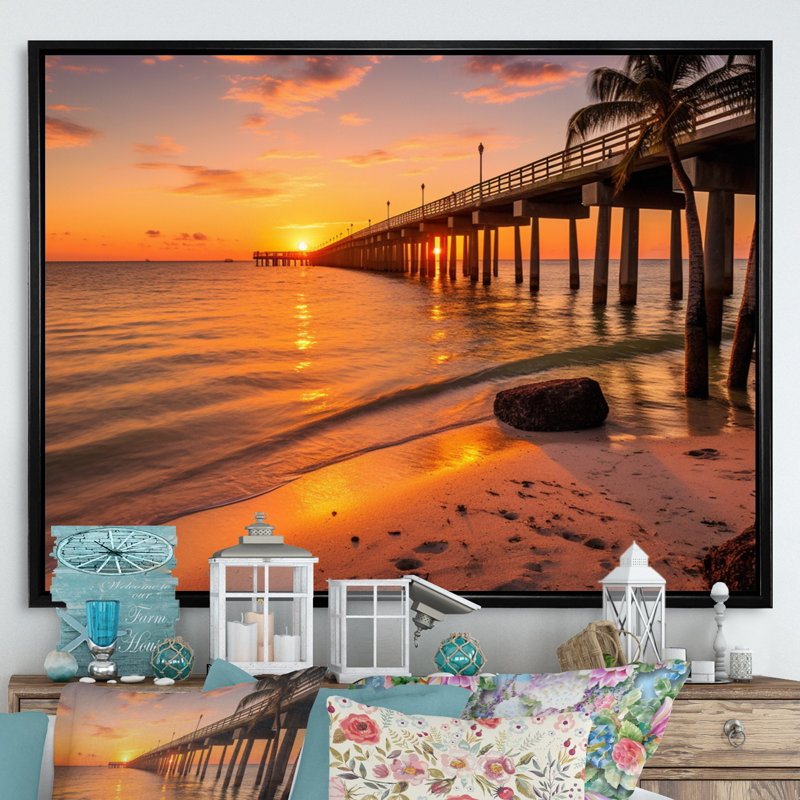 Jacksonville Bay Florida II sur toile, H 34 po x l 44 po x P 1,5 po, Cadre flottant noir