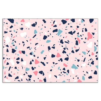 Pink Terrazo Pattern Modern Urban - Wrapped Canvas Print
