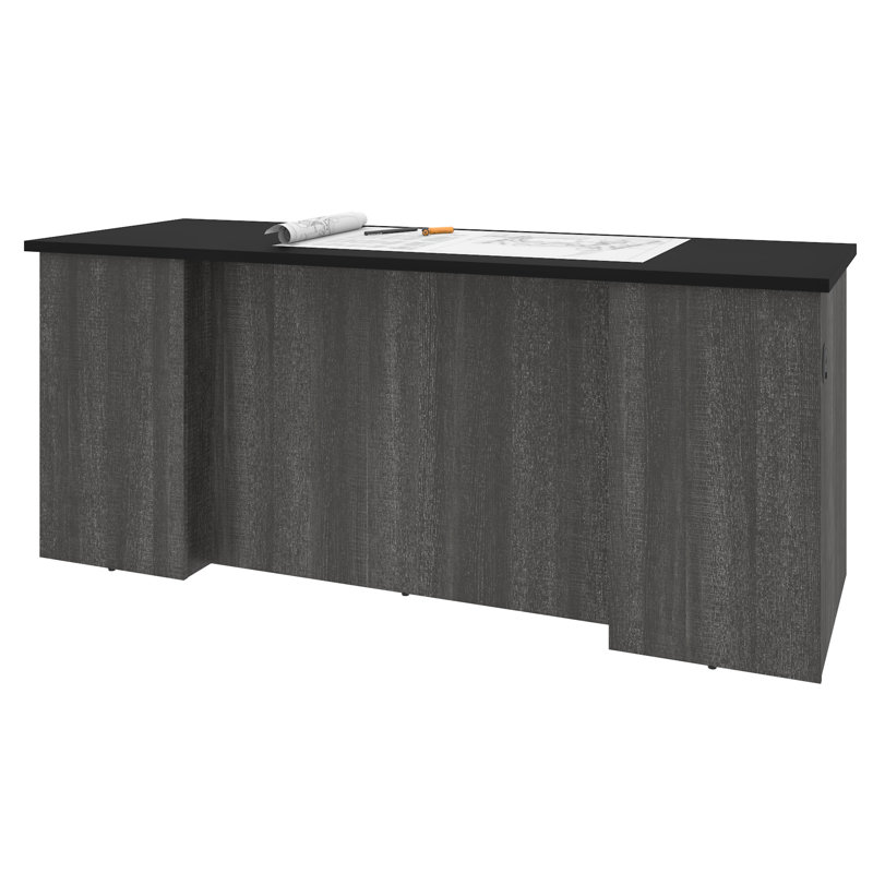 Ocke Executive Desk, Black/Bark Gray