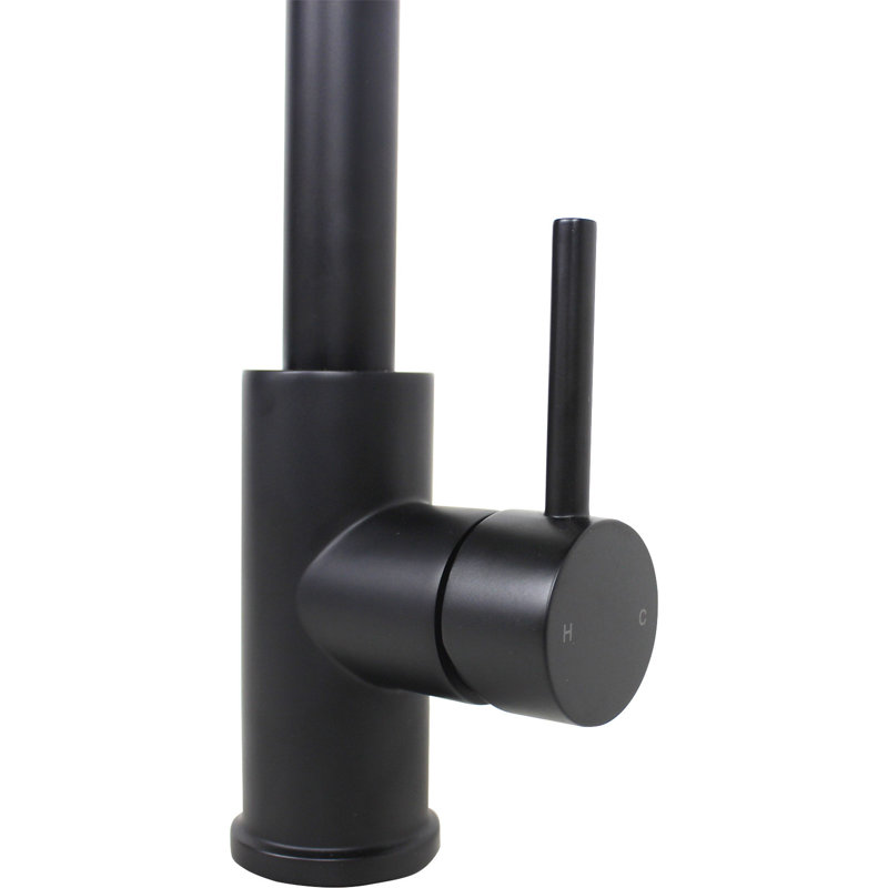 Solid Brass Matte Black Pull out Kitchen Faucet