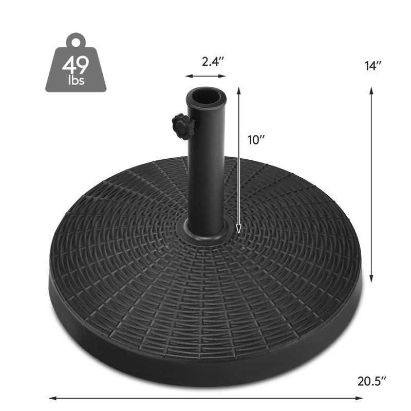 Base de parasol autoportante en résine