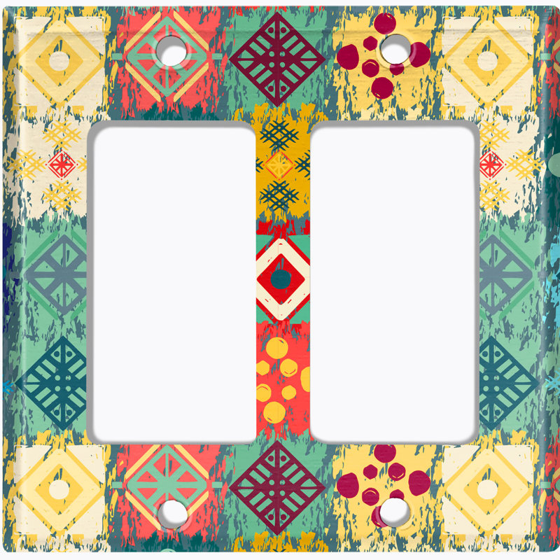 Patterned 2 - Gang Rocker Standard Wall Plate