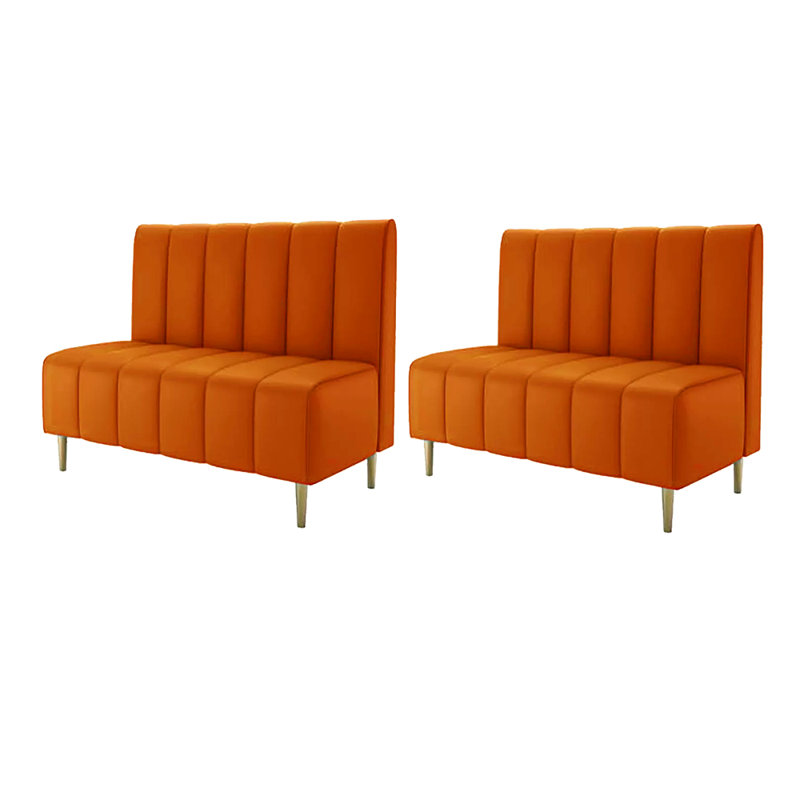 Banc rembourré en similicuir Simple Cafe Dessert Shop, Orange-rouge