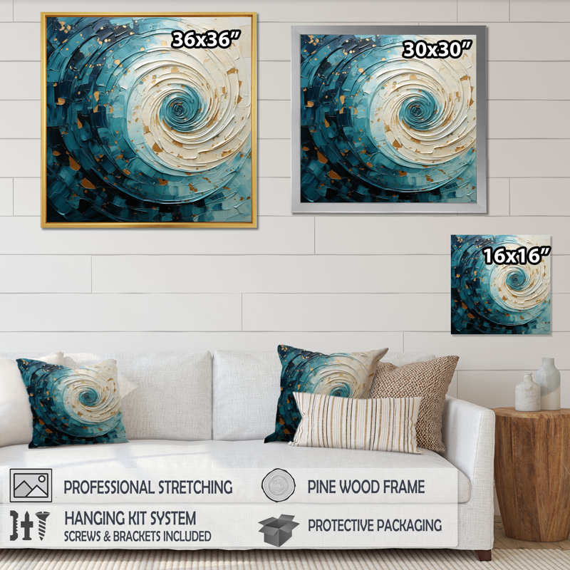Spirales célestes II - impression sur toile tendue, H 30 po x l 30 po x P 1 po, Toile tendue