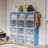 Blue 8-Tier Modular Shoe Storage Cabinet With Transparent Dustproof Doors, Space Saving Freestanding Sturdy Shoe Organizer Rack For Entryway Hallway Closet Bedroom
