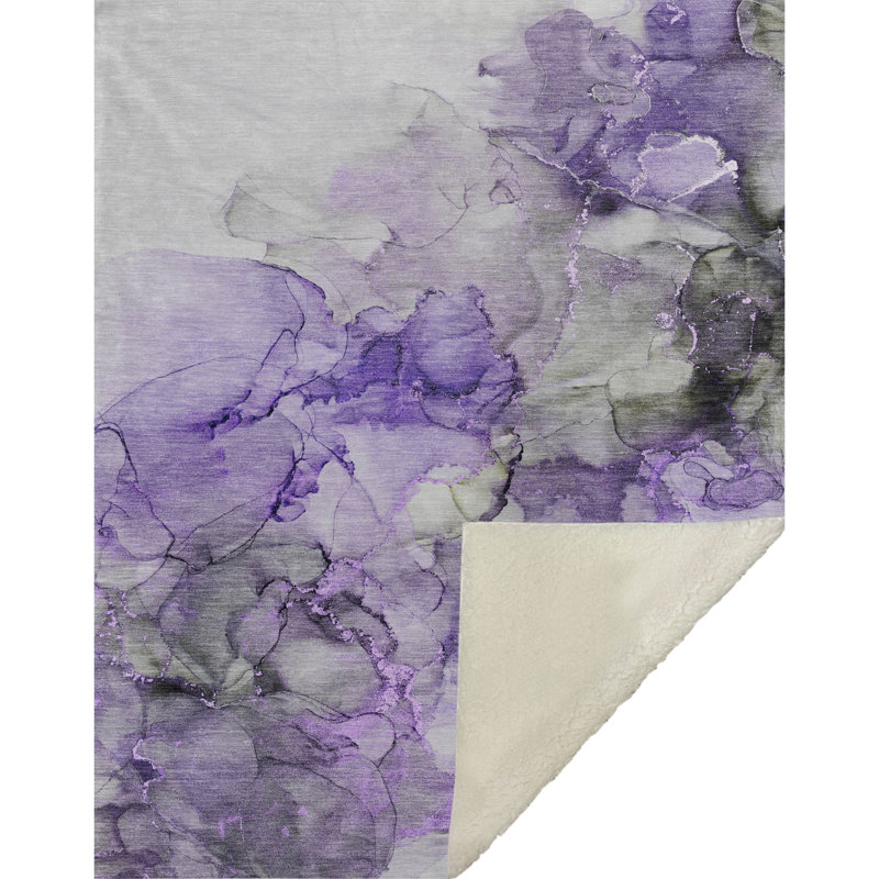 Jeté en sherpa Addison, Mauve abstrait 1