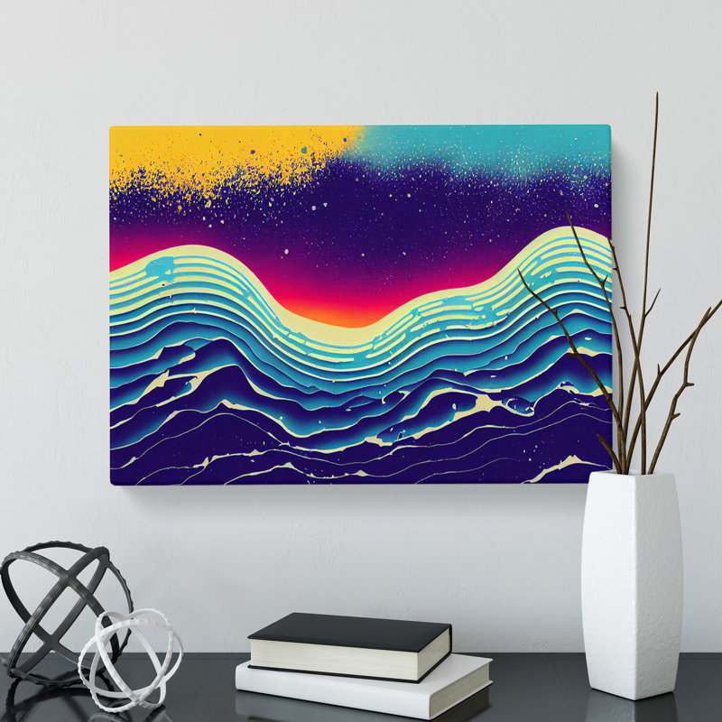 Ocean Art Abstract Splash - Wrapped Canvas, 50cm H x 76cm W x 3cm D