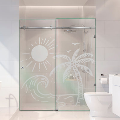 Portes de douche coulissantes en verre l 58 po x H 80 po