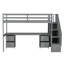 Structure de lit simple de taille mezzanine avec bureau intégré et tiroirs de rangement doubles-407846656