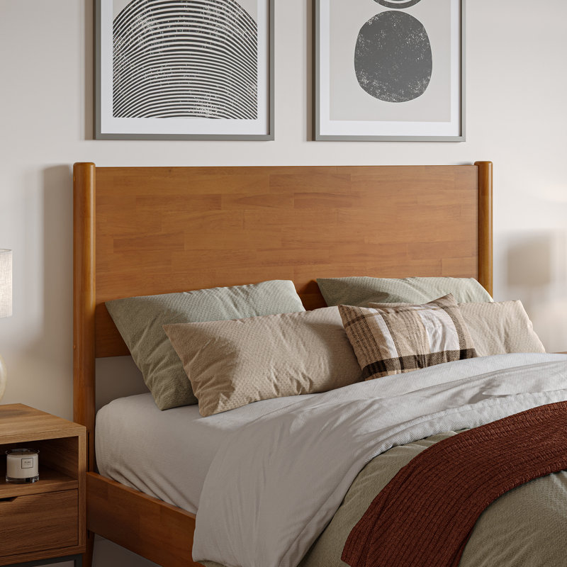 Lit plateforme Bromwyn, Lit double, Caramel clair
