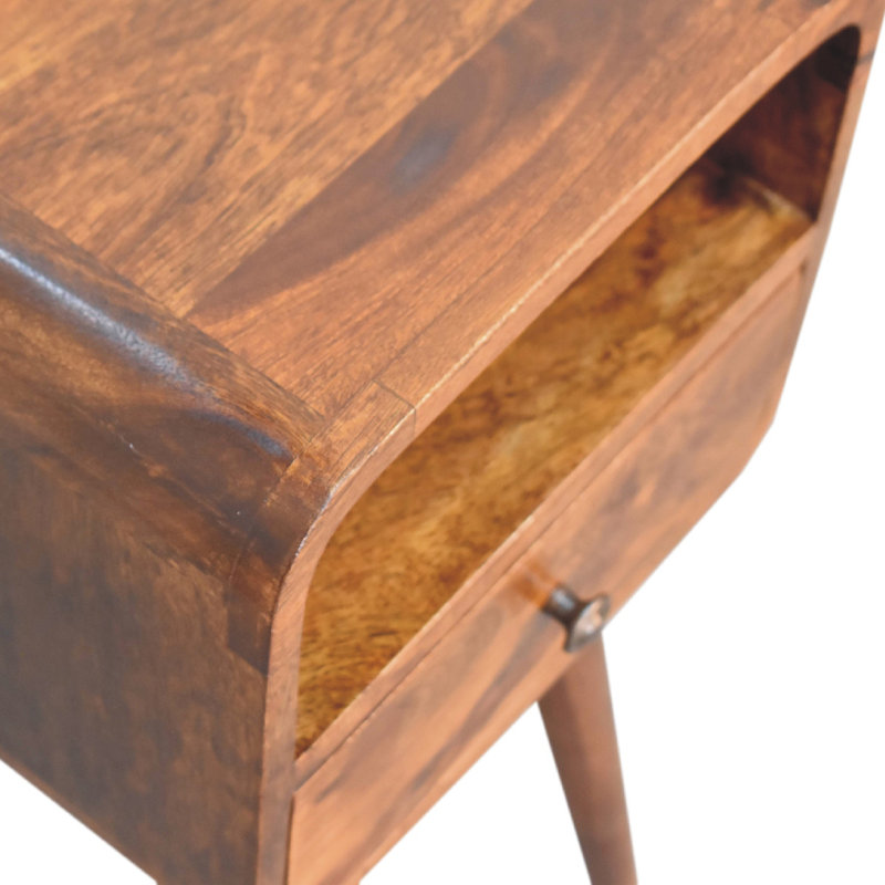 11.81'' W Solid Wood Nightstand, Light Brown